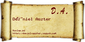 Dániel Aszter névjegykártya